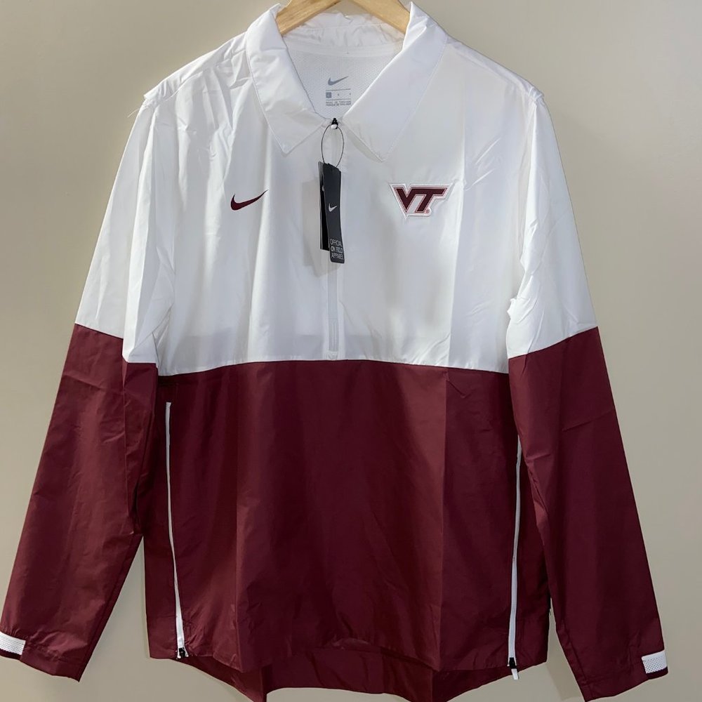 Nike Virginia Tech Football Pullover 1/4 Zip On-field Jacket CQ5134-100 Men's L